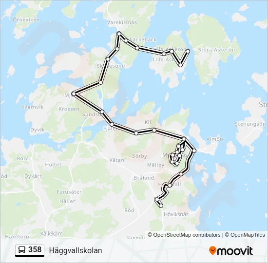 358 Bus Line Map