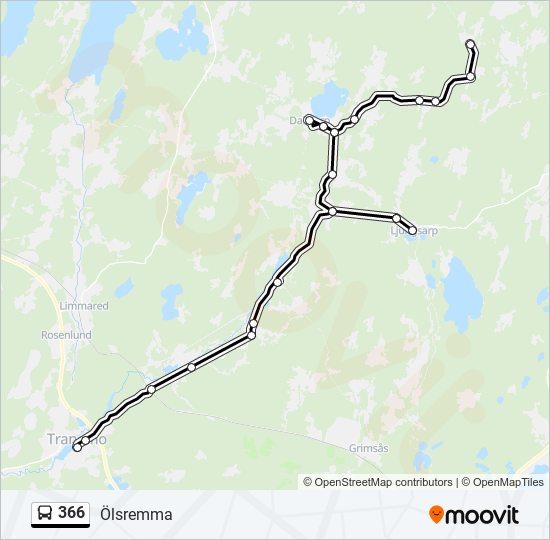 366 bus Line Map