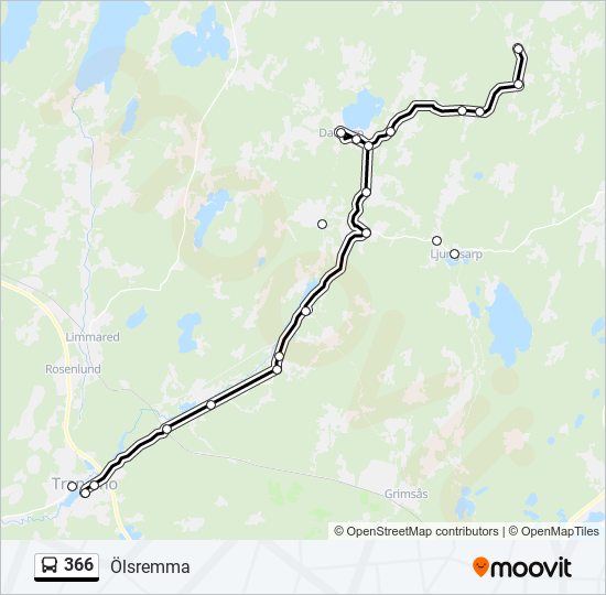 366 bus Line Map