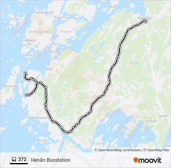 372 Rutt: Tidtabeller, Hållplatser & Kartor - Henån Busstation (Uppdaterat)