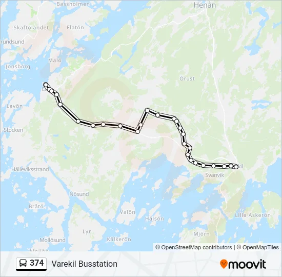 374 Bus Line Map