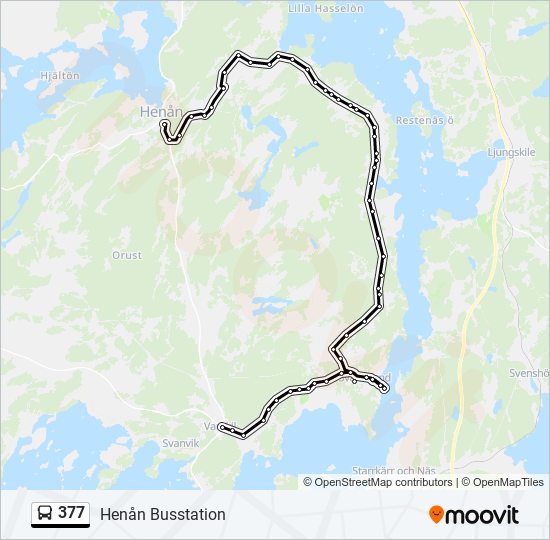 377 Rutt: Tidtabeller, Hållplatser & Kartor - Henån Busstation (Uppdaterat)