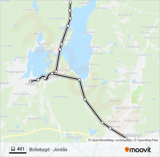 401 Bus Line Map