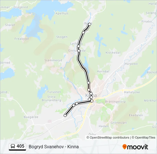 405 Bus Line Map