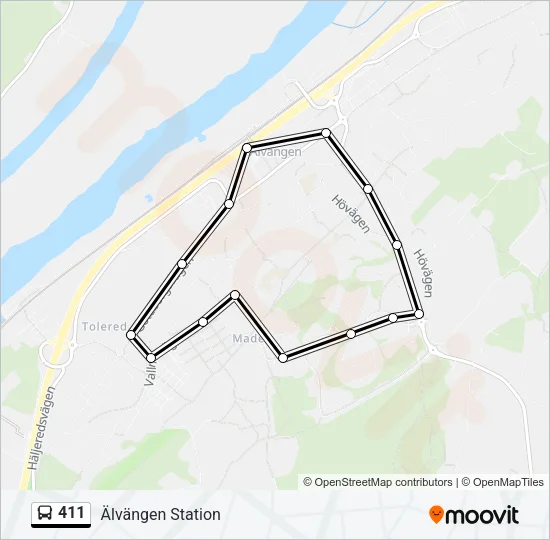 411 Bus Line Map