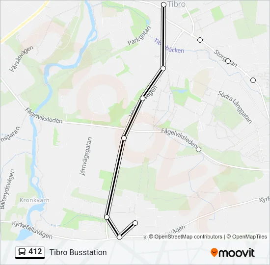 412 Bus Line Map