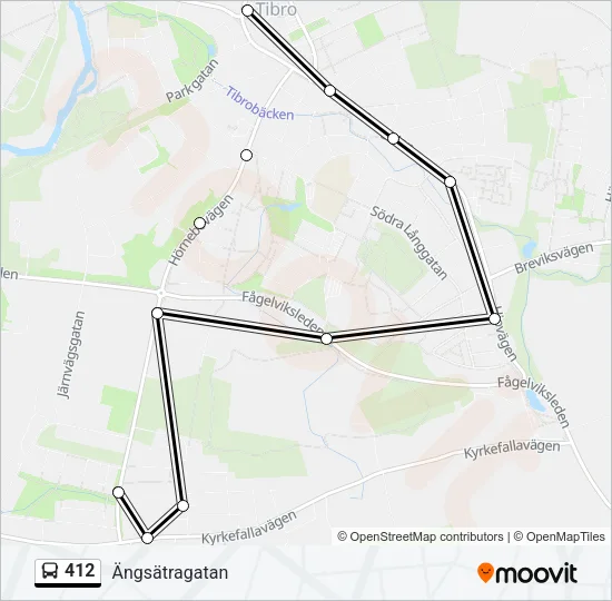 412 Bus Line Map