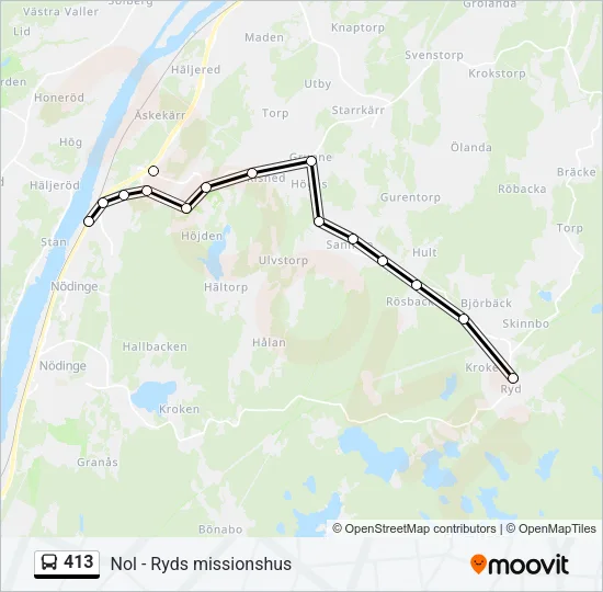 413 Bus Line Map