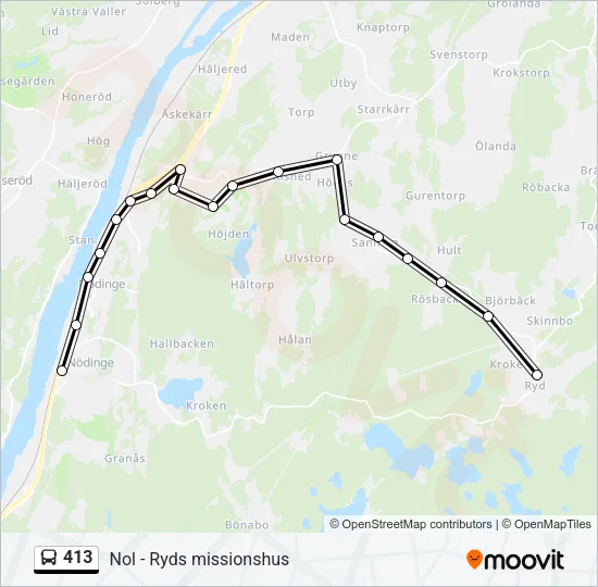 413 Bus Line Map