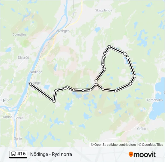 416 Bus Line Map