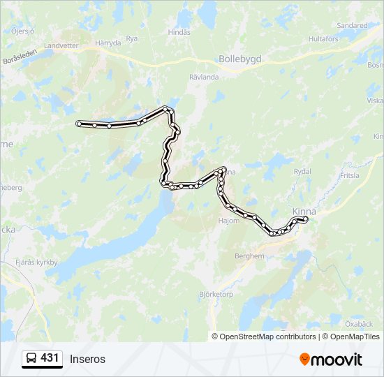 431 bus Line Map