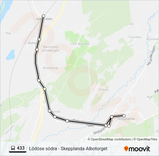 433 Bus Line Map