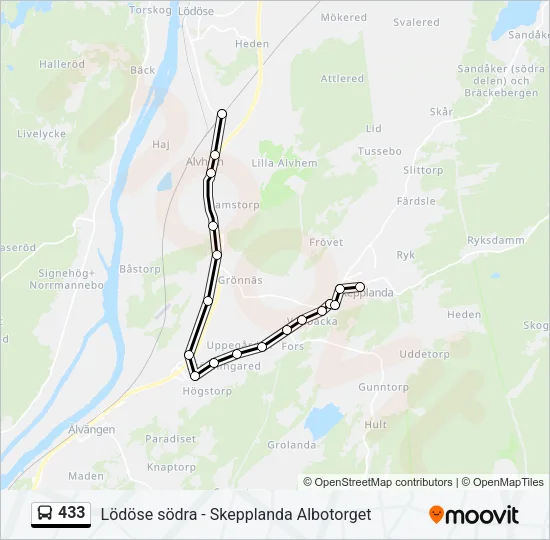 433 Bus Line Map