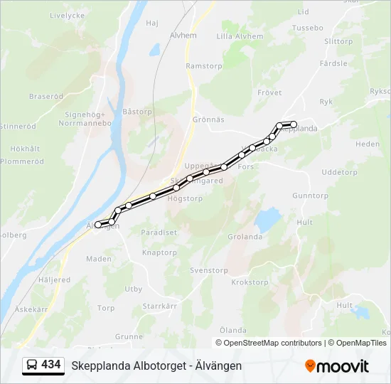 434 Bus Line Map