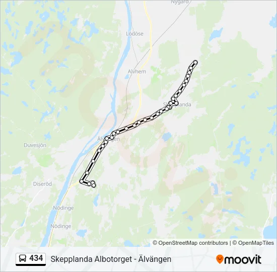 434 Bus Line Map