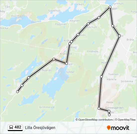 482 Bus Line Map