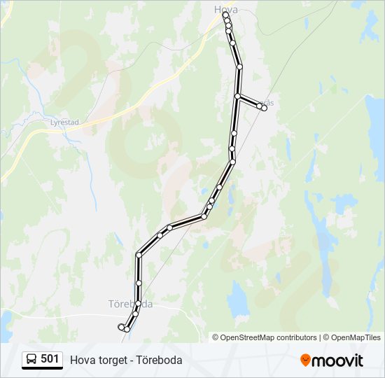 501 bus Line Map