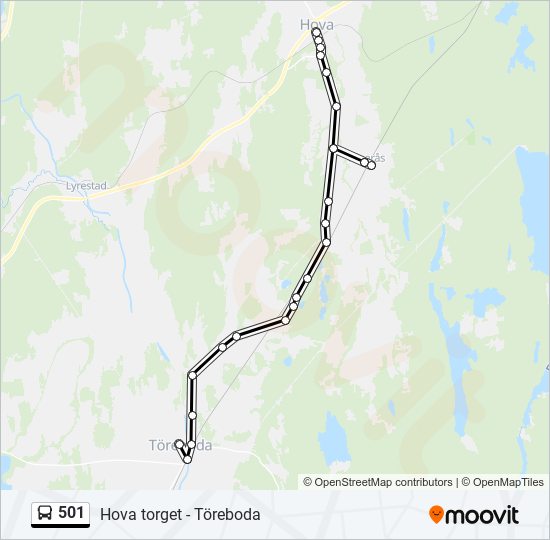 501 bus Line Map