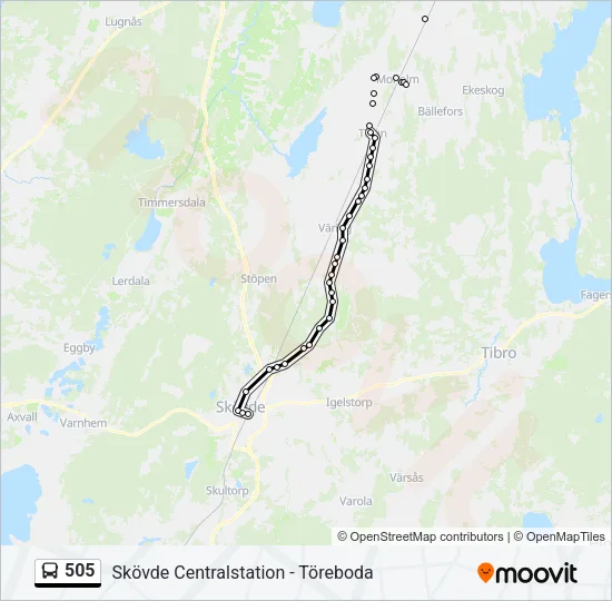 505 Bus Line Map