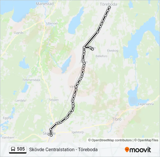 505 Bus Line Map