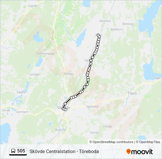 505 Bus Line Map