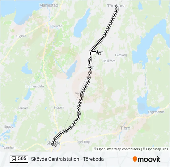 505 Bus Line Map