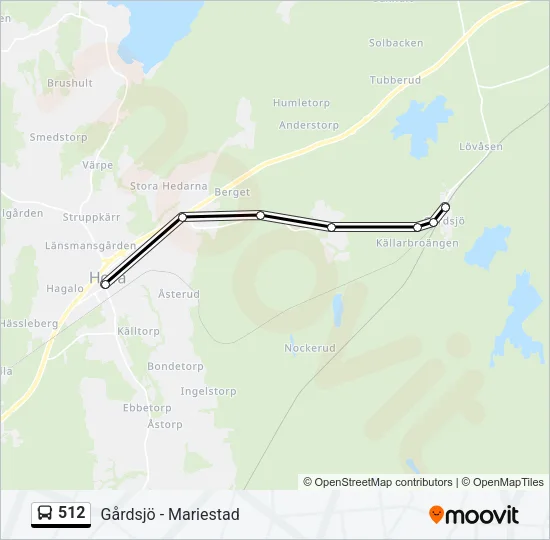 512 Bus Line Map