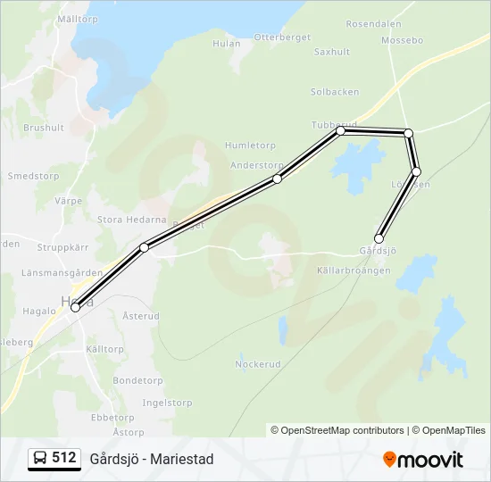 512 Bus Line Map