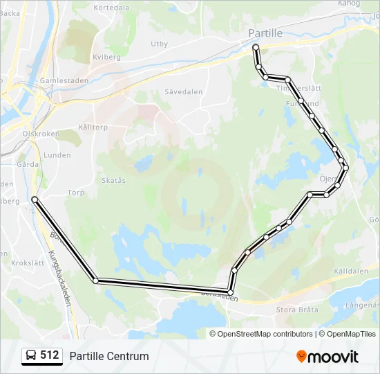 512 Bus Line Map