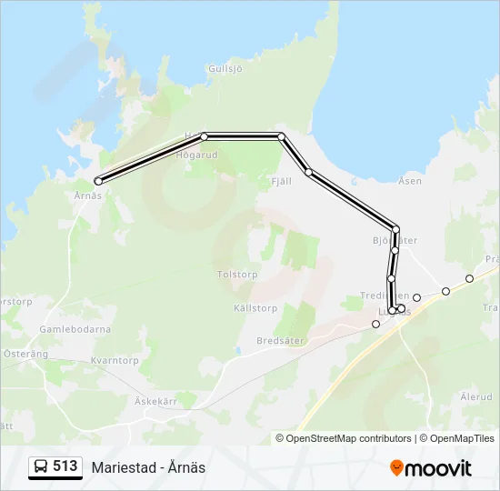 513 Bus Line Map