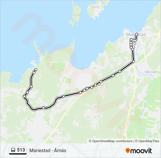 513 Bus Line Map