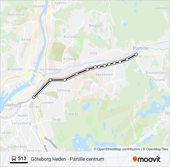 513 bus Line Map