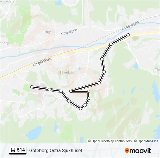 514 Bus Line Map