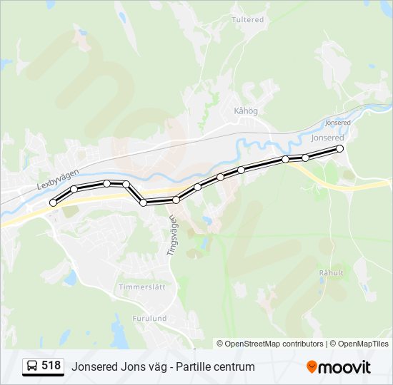 518 bus Line Map