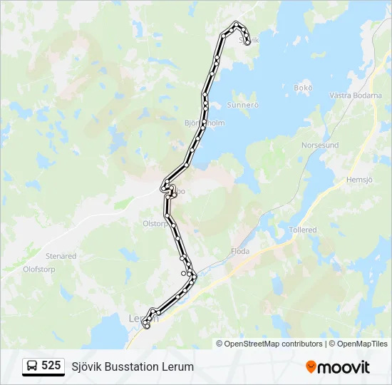 525 Bus Line Map