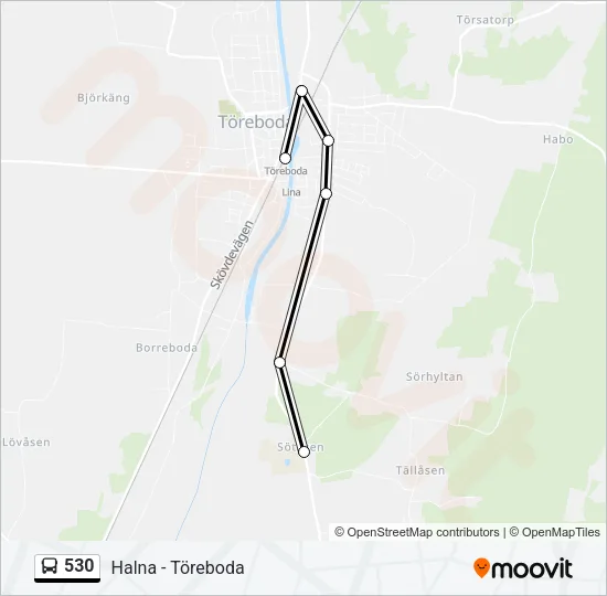530 Bus Line Map