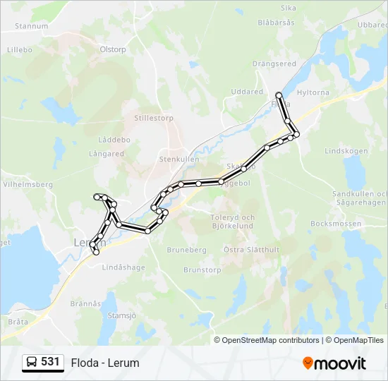 531 Bus Line Map