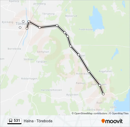 531 Bus Line Map