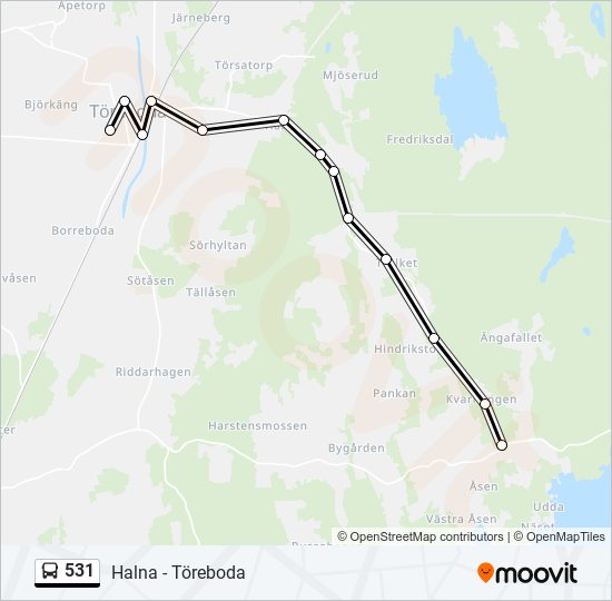 531 bus Line Map