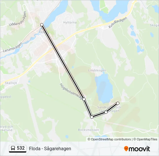 532 Bus Line Map