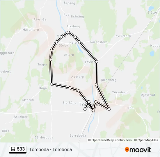 533 Bus Line Map