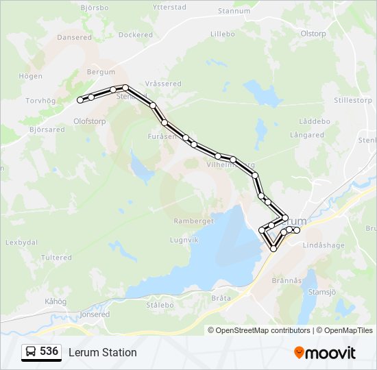 536 bus Line Map