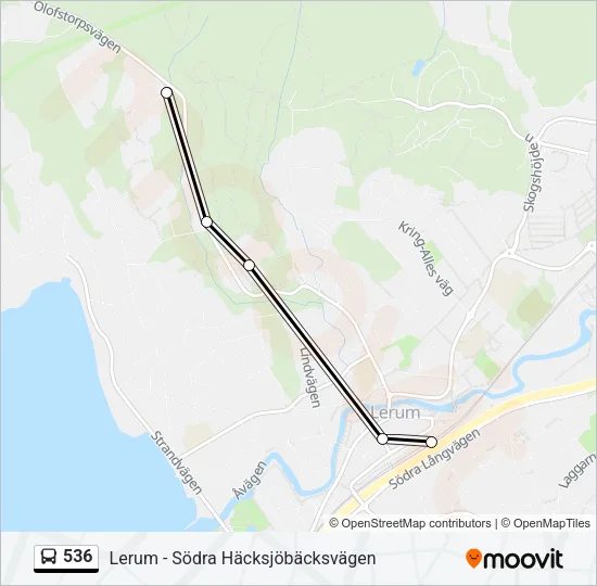 536 Bus Line Map