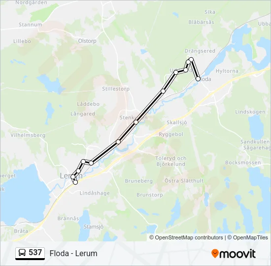 537 Bus Line Map