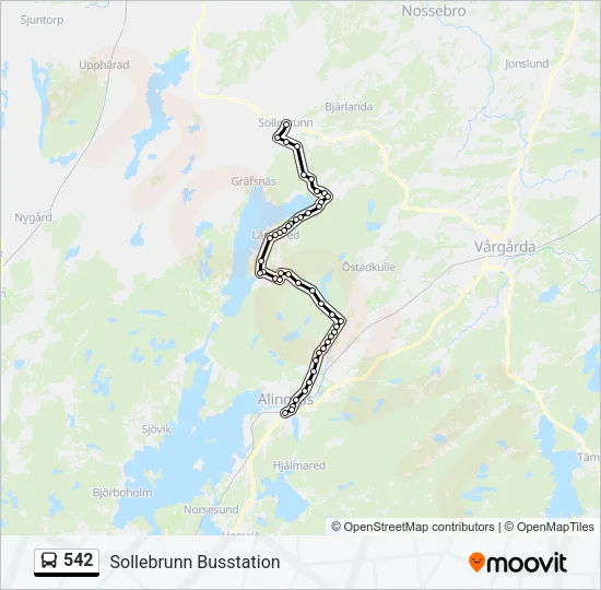 542 Bus Line Map