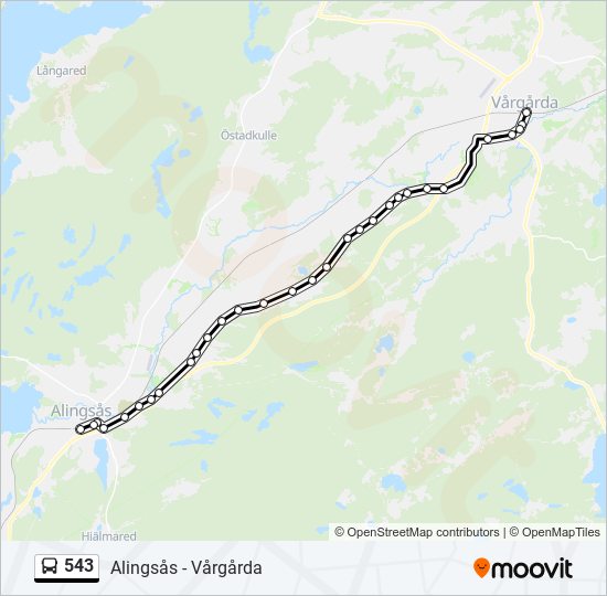 543 bus Line Map