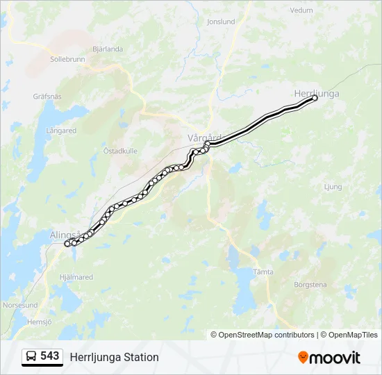 543 Bus Line Map