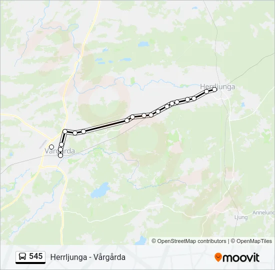 545 Bus Line Map