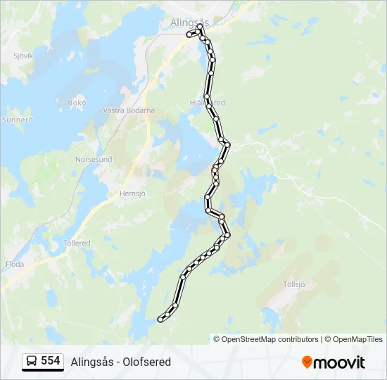554 Bus Line Map