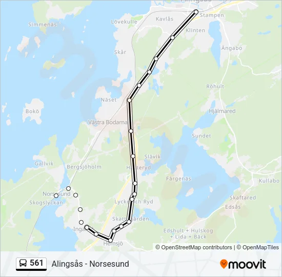 561 Bus Line Map